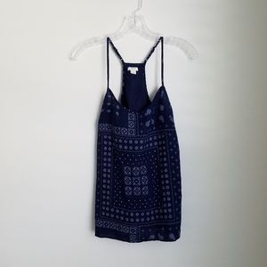 J. Crew Factory Dark Blue Print Cami